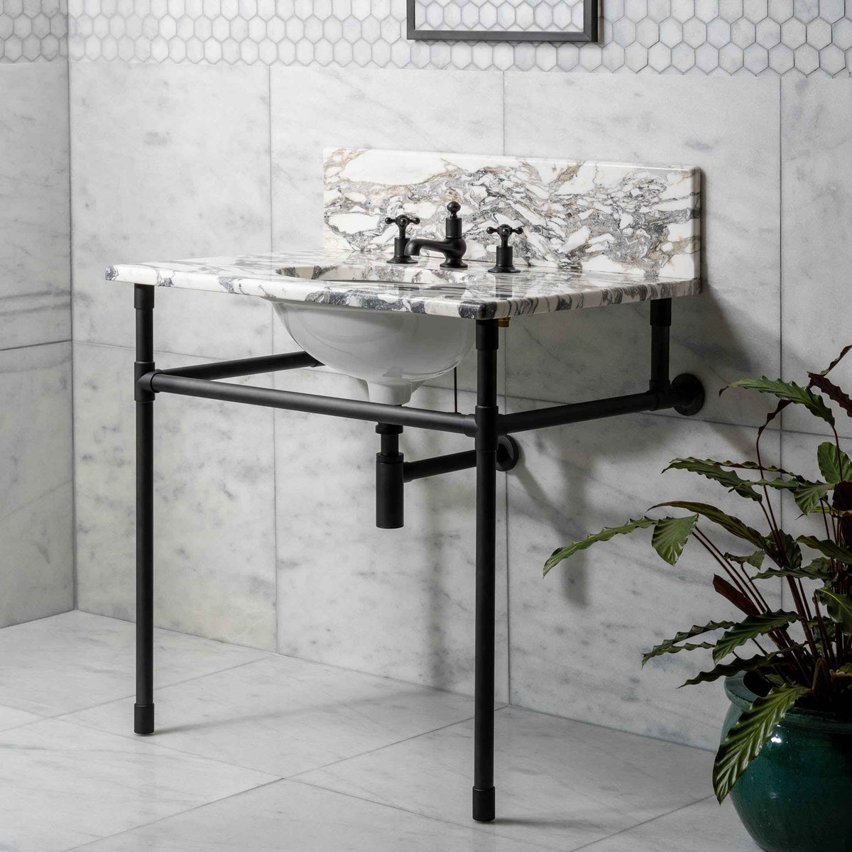 Thornhill Vanity Suite (Inc. Marble Top, Upstand &amp; Basin) - Rutland London