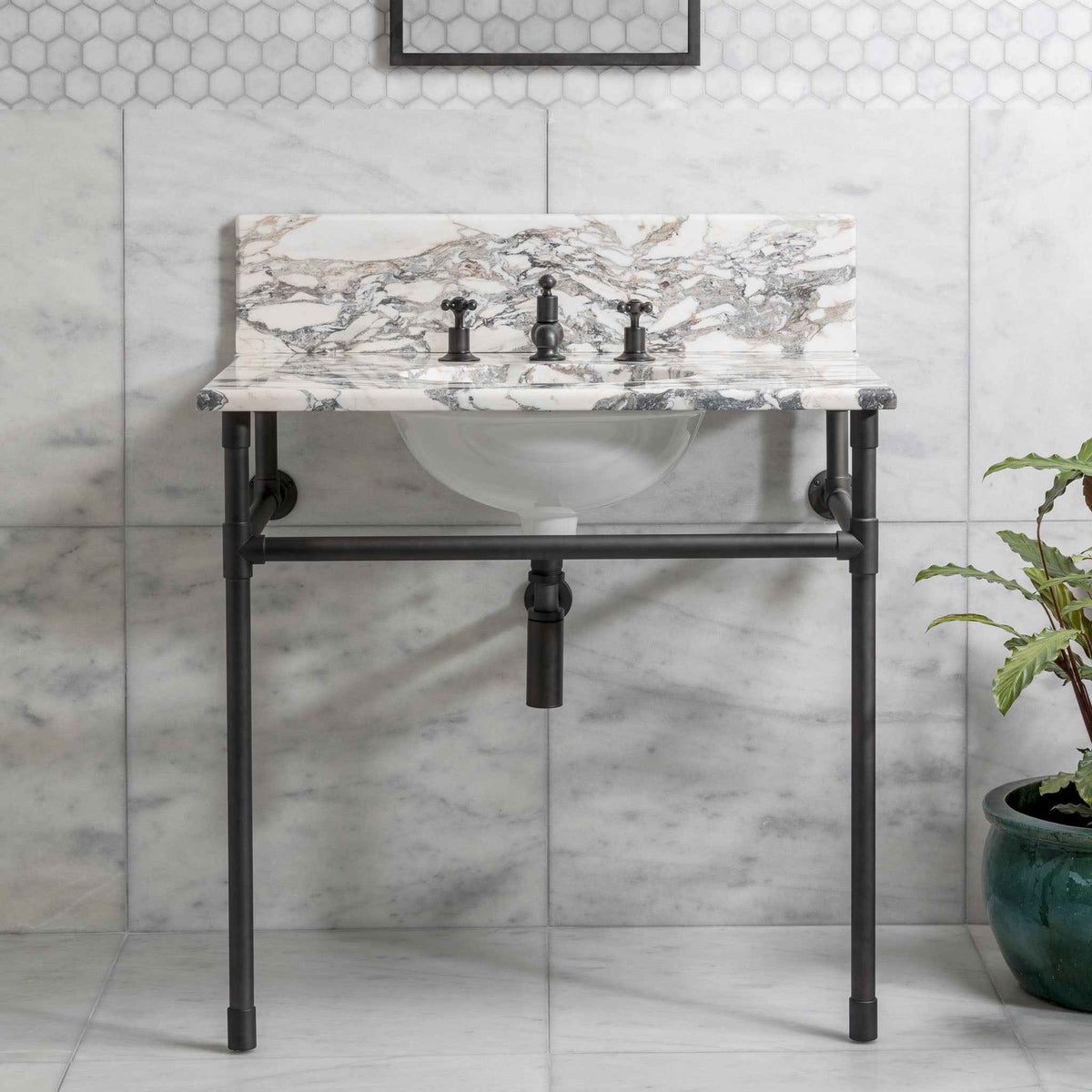 Thornhill Vanity Suite (Inc. Marble Top, Upstand &amp; Basin) - Rutland London