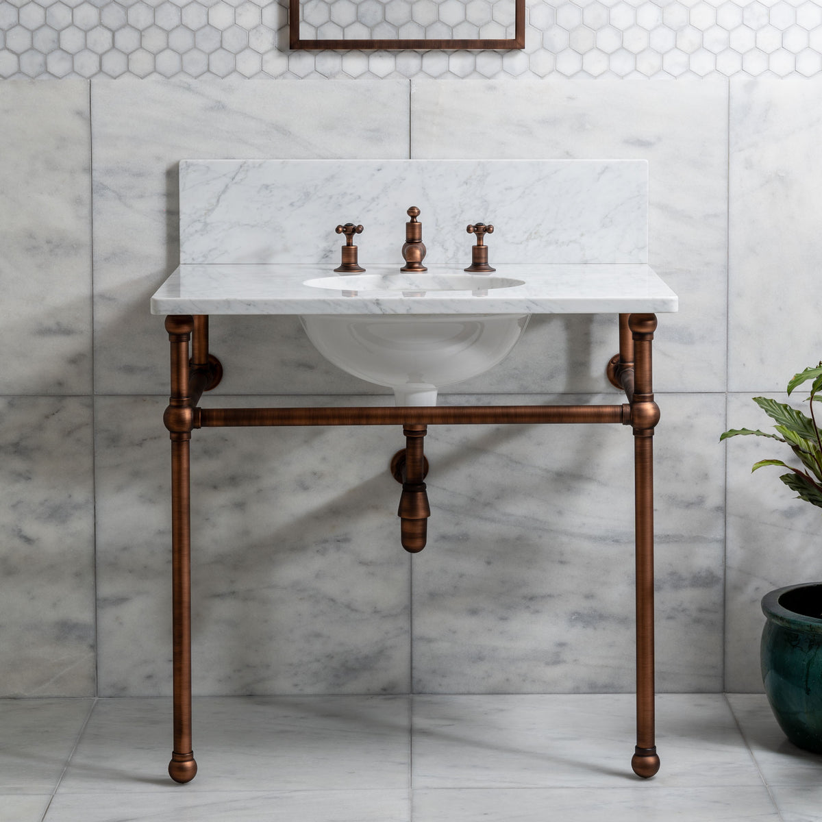 Bloomsbury Vanity Suite (Inc. Marble Top, Upstand &amp; Basin) - Rutland London