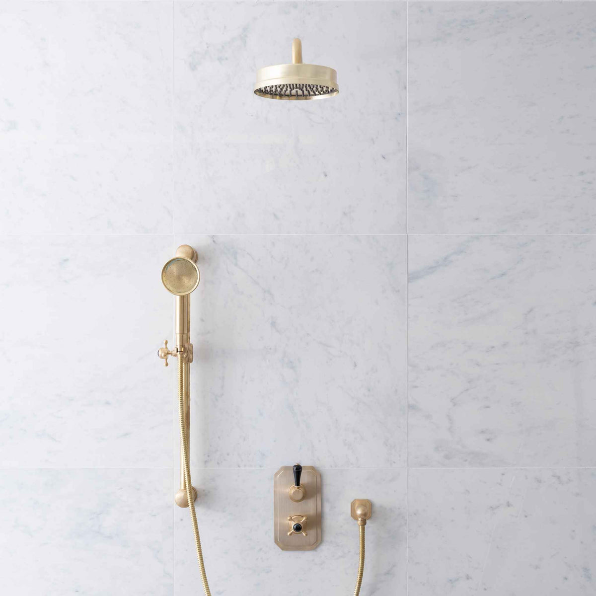 Rochester Black Ceramic Lever &amp; Lanark Concealed Shower Set - Rutland London