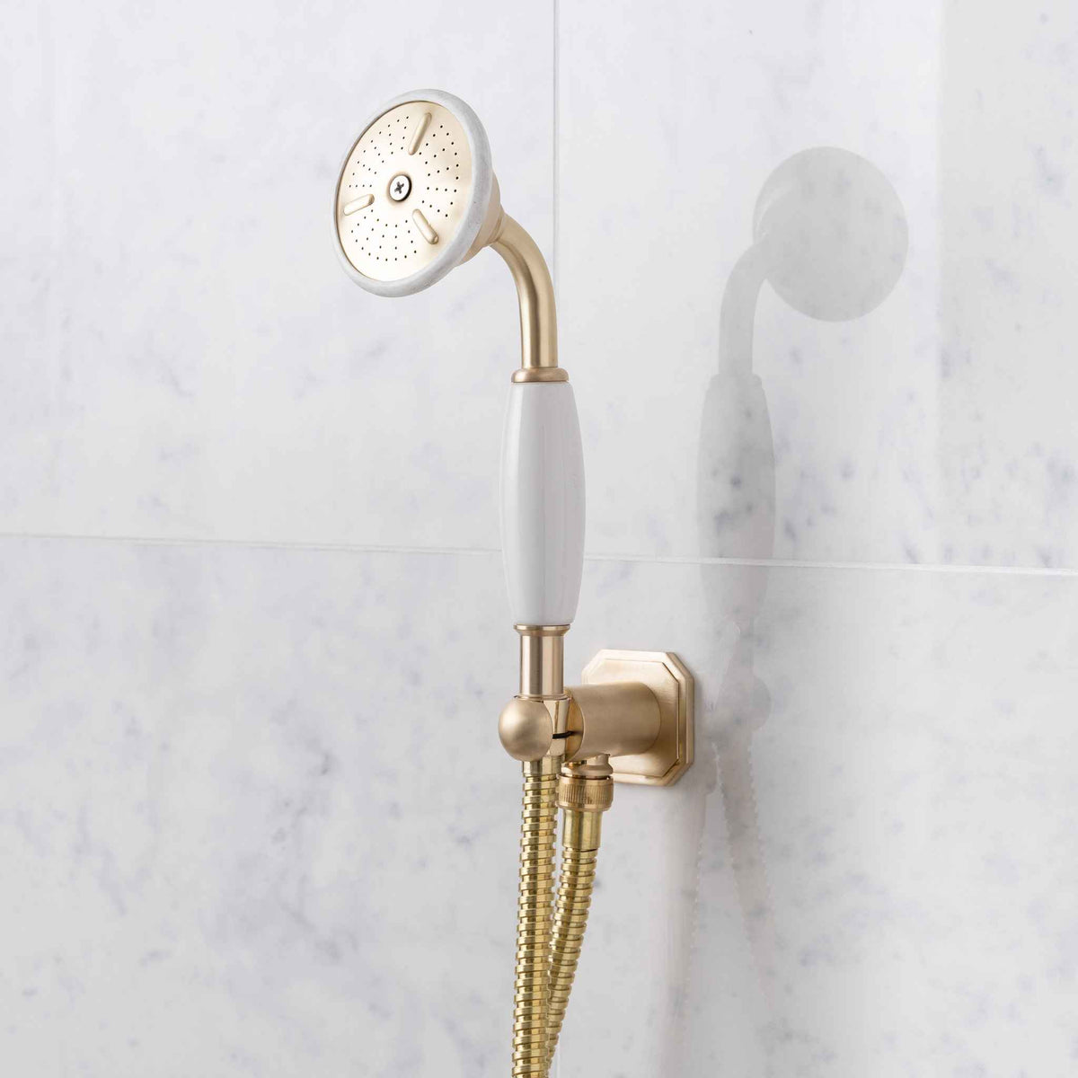 Thornton White Ceramic Lever &amp; Cleaver Concealed Shower Set - Rutland London