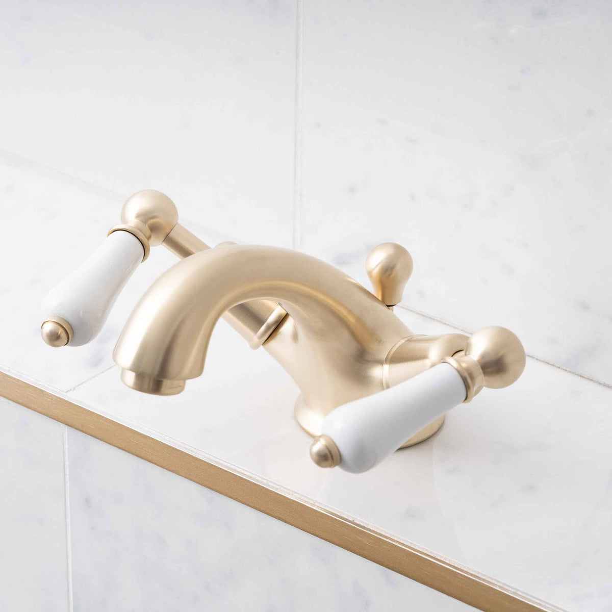 Torrington White Ceramic Lever Basin Mono Mixer - Rutland London