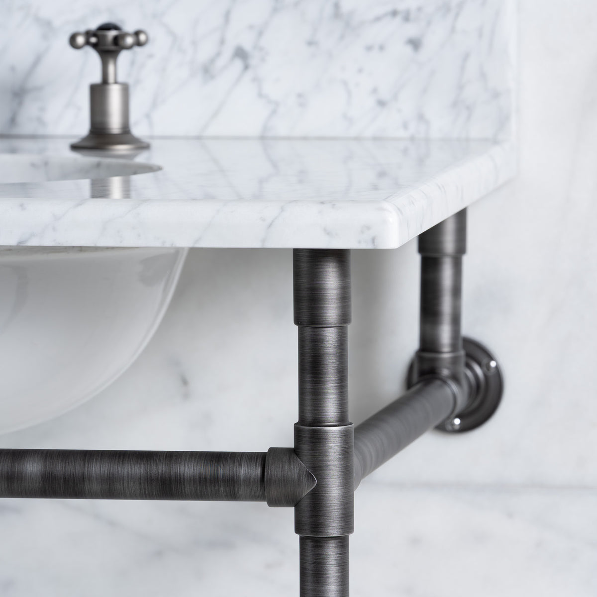 Thornhill Double Vanity Suite (Inc. Marble Top, Upstand & Basins) - Rutland London