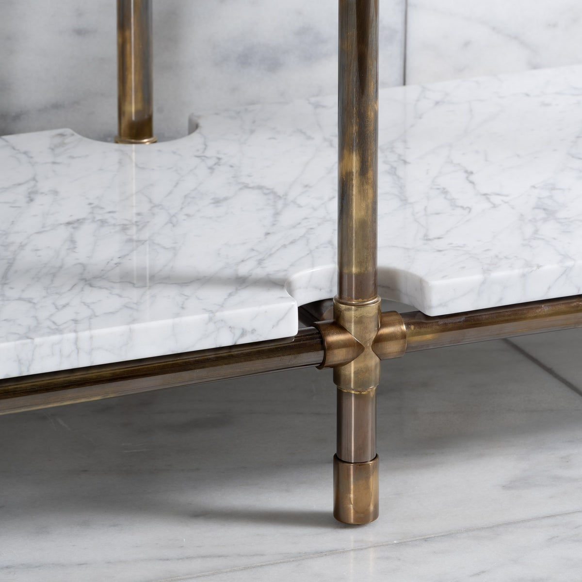 Franklin Double Vanity Suite (Inc. Marble Top, Upstand, Shelf & Basins) - Rutland London