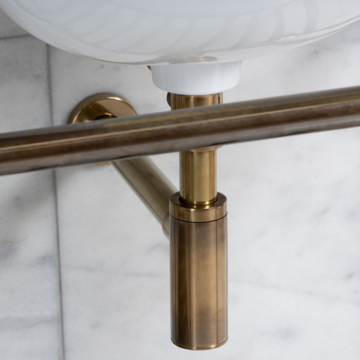 Trinity Double Vanity Suite (Inc. Marble Top, Upstand, Brass Rack & Basins) - Rutland London