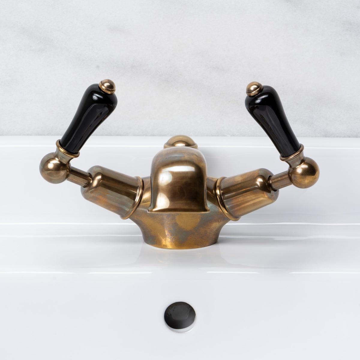 Cavalry Black Ceramic Lever Basin Mono Mixer - Rutland London