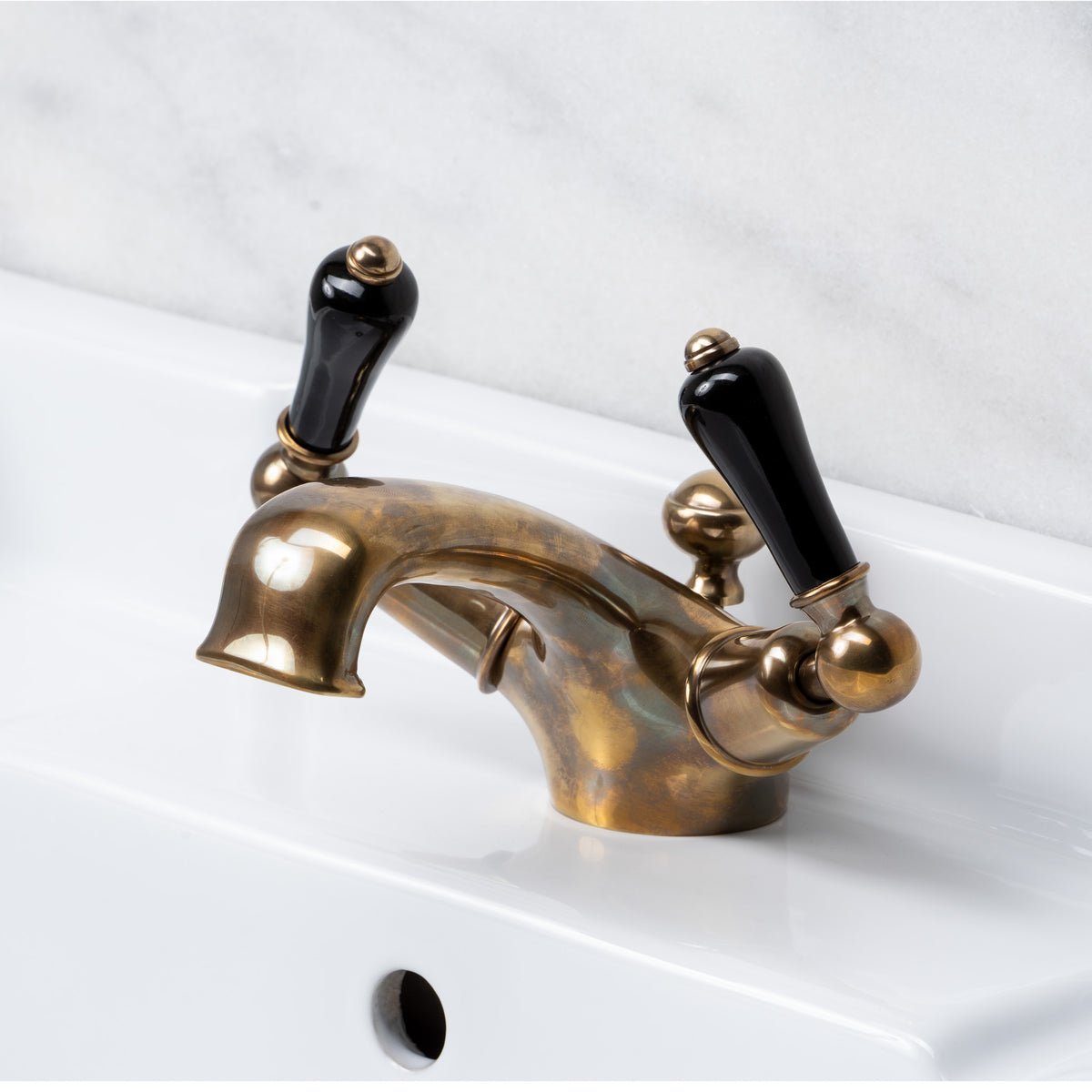 Cavalry Black Ceramic Lever Basin Mono Mixer - Rutland London