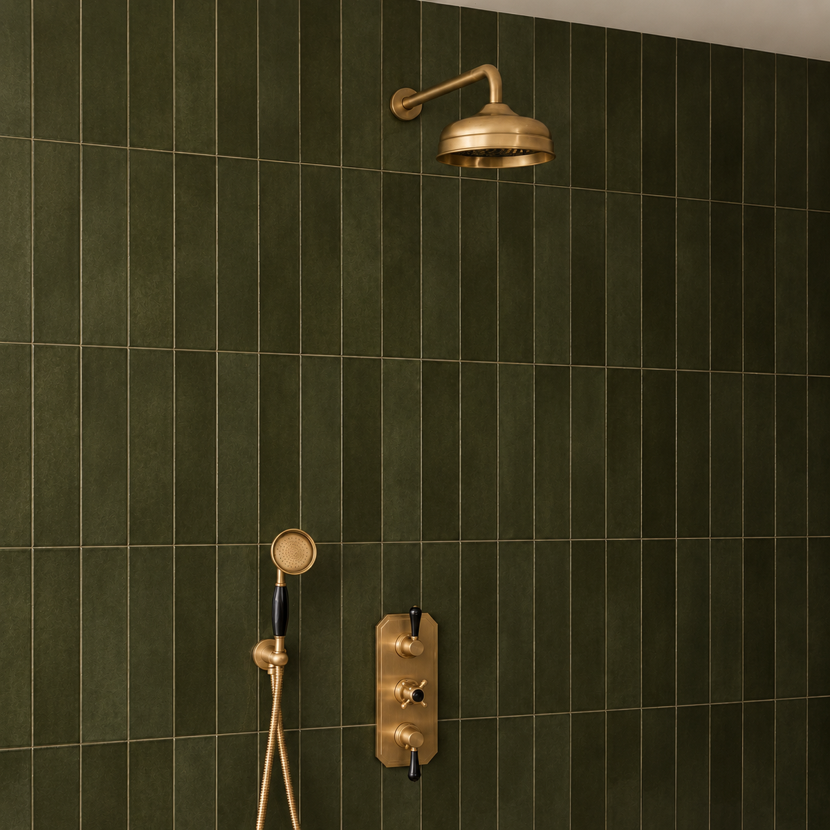 Thornton Black Ceramic Lever & Lanark Concealed Shower Set - Rutland London