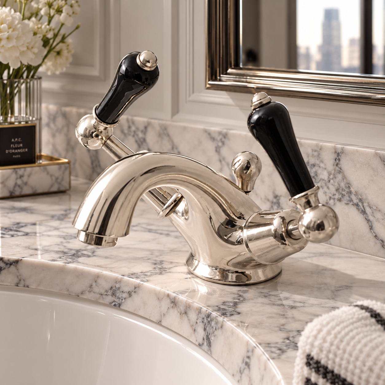 Torrington Black Ceramic Lever Basin Mono Mixer - Rutland London